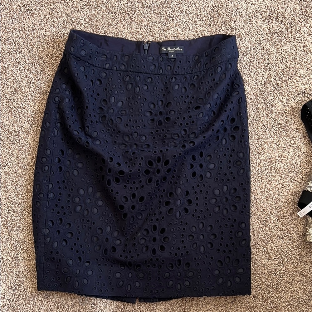 J. Crew Blue Pencil Skirt Elegant Tailored Design